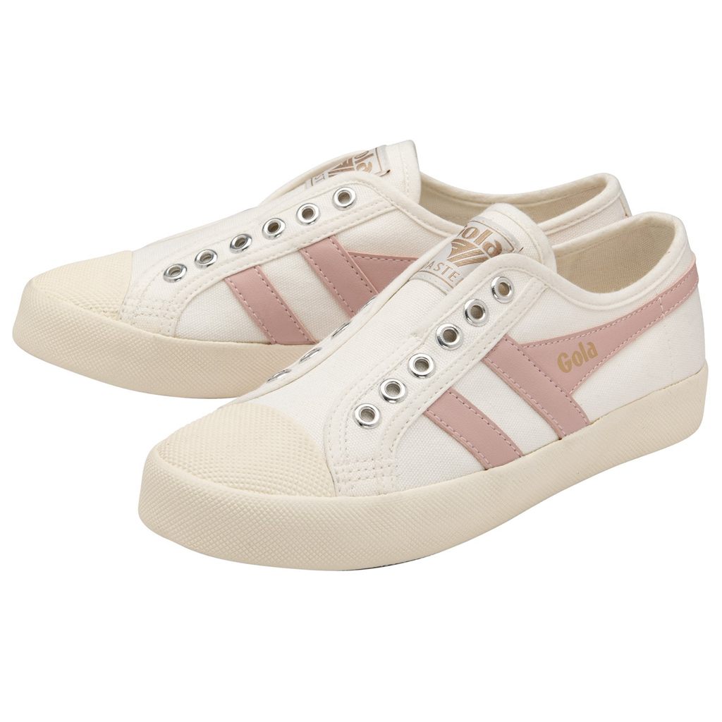 Gola Vegan Classics Coaster Slip Shoes Hvite Rosa Norge | GCPJXK-416