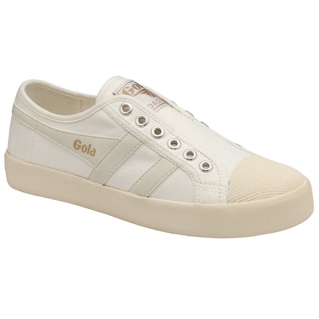 Gola Vegan Classics Coaster Slip Shoes Hvite Hvite Norge | OTWJPX-073