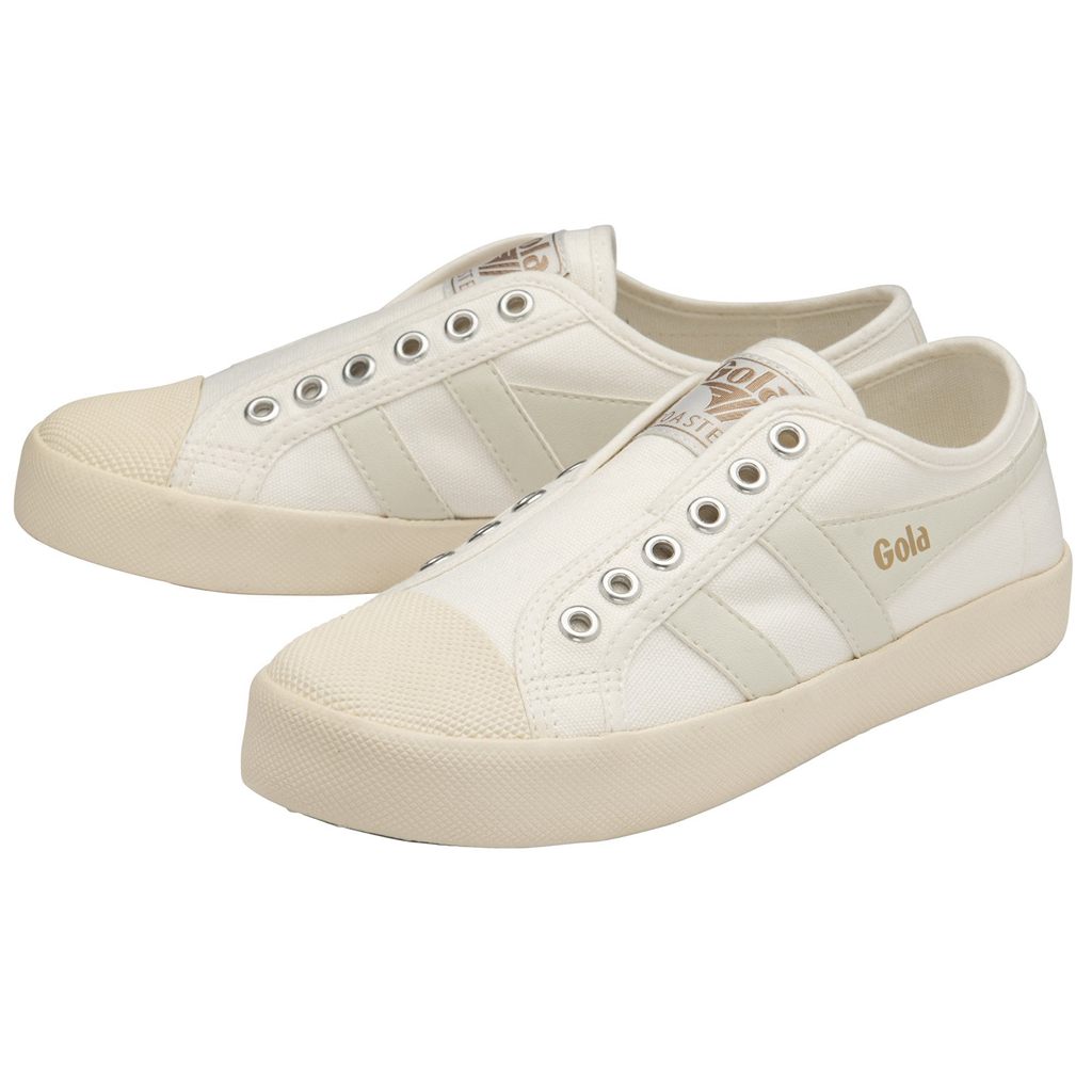 Gola Vegan Classics Coaster Slip Shoes Hvite Hvite Norge | OTWJPX-073