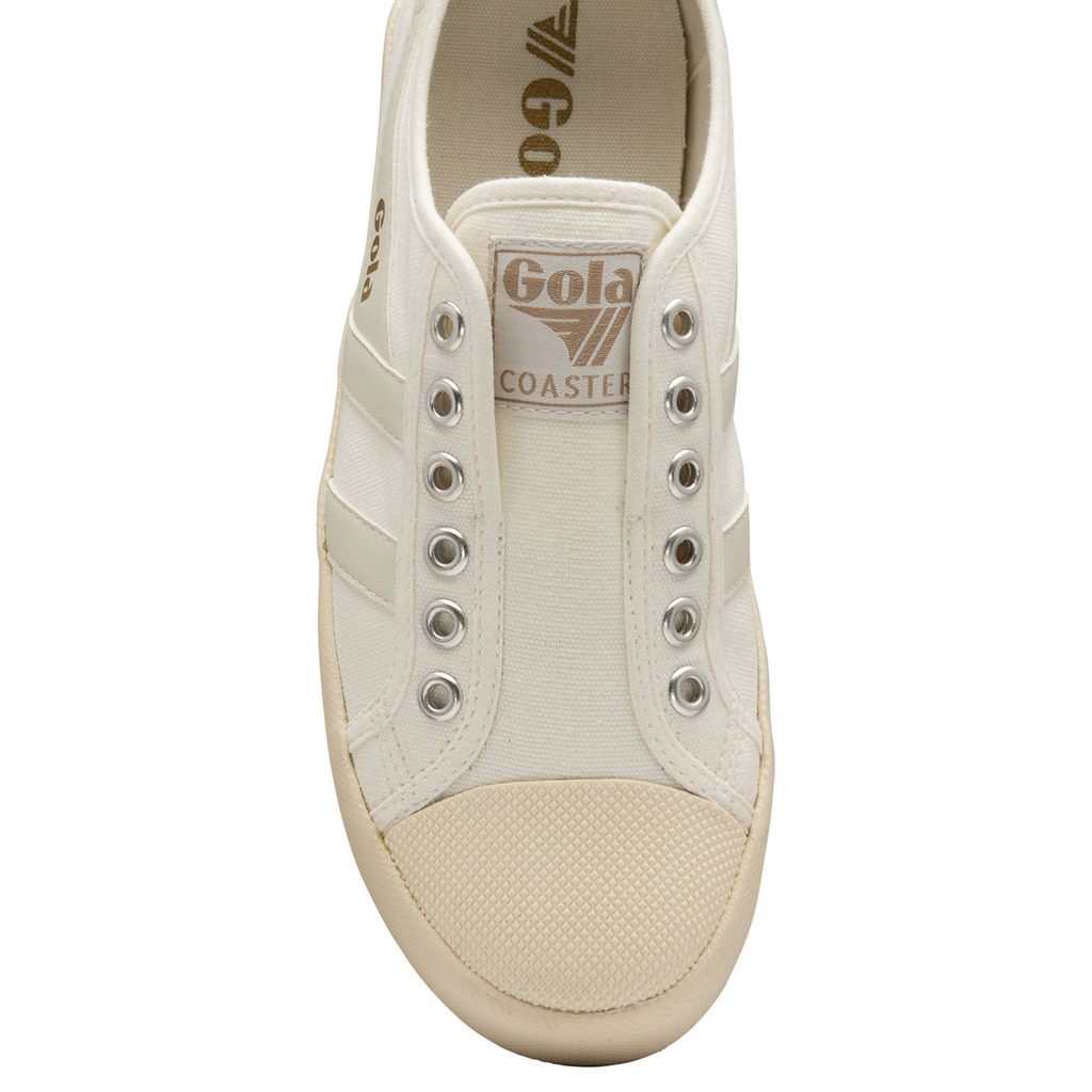 Gola Vegan Classics Coaster Slip Shoes Hvite Hvite Norge | OTWJPX-073