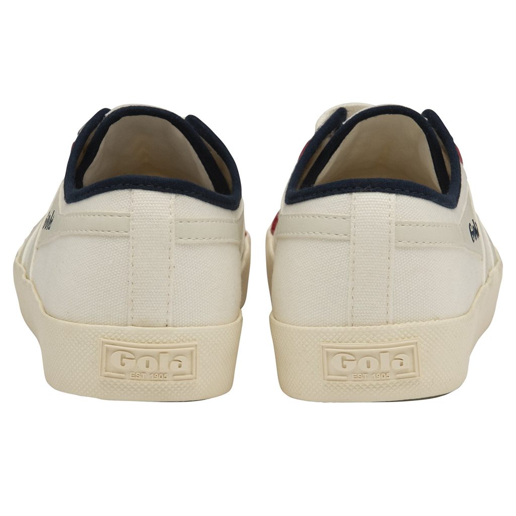 Gola Vegan Classics Coaster Smash Shoes Hvite Marineblå Dyp Rød Norge | XDVHNR-923