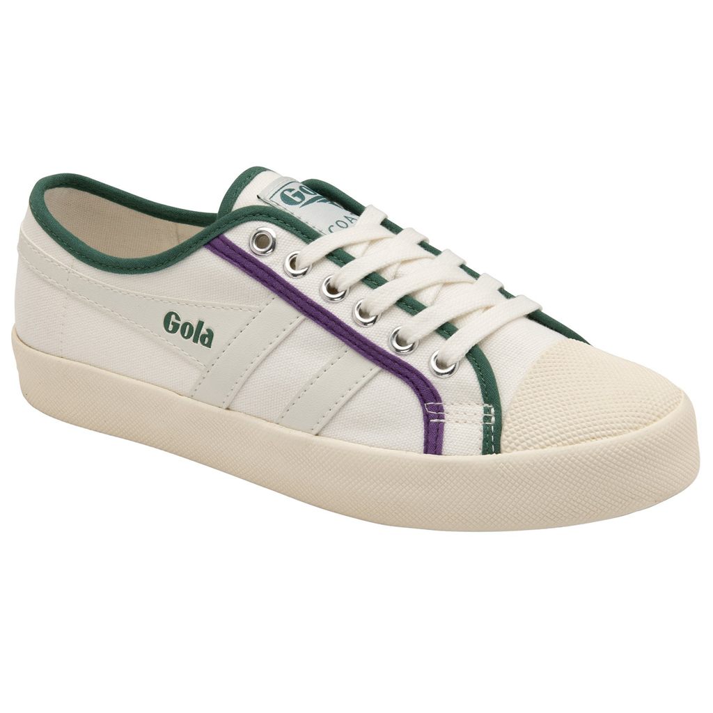 Gola Vegan Classics Coaster Smash Shoes Hvite Mørke Grønn Lilla Norge | HLZFDK-042