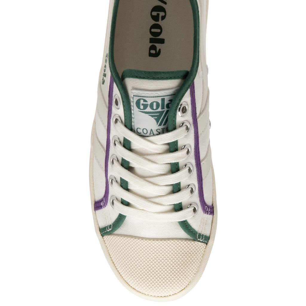 Gola Vegan Classics Coaster Smash Shoes Hvite Mørke Grønn Lilla Norge | HLZFDK-042