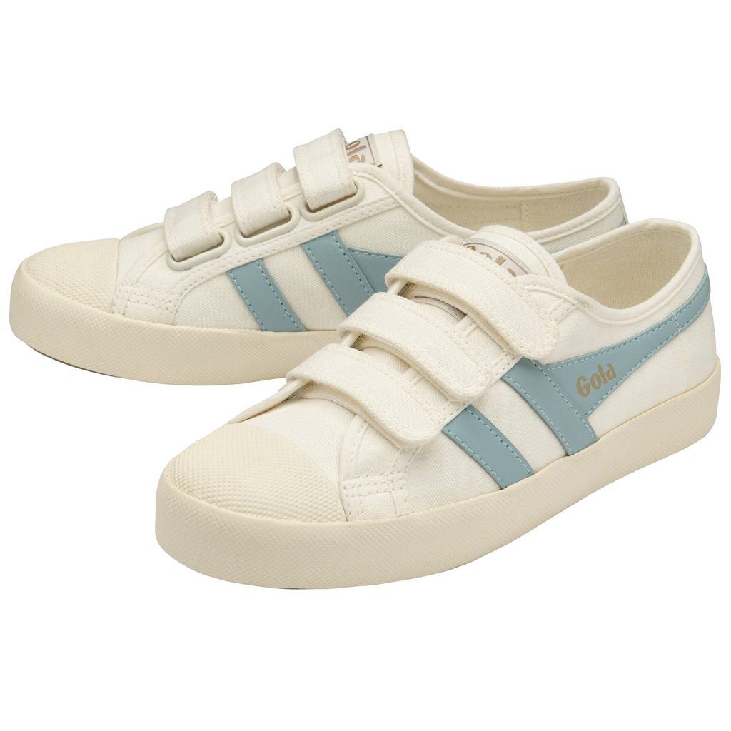 Gola Vegan Classics Coaster Strap Sneakers Hvite Blå Norge | HBDPOG-592