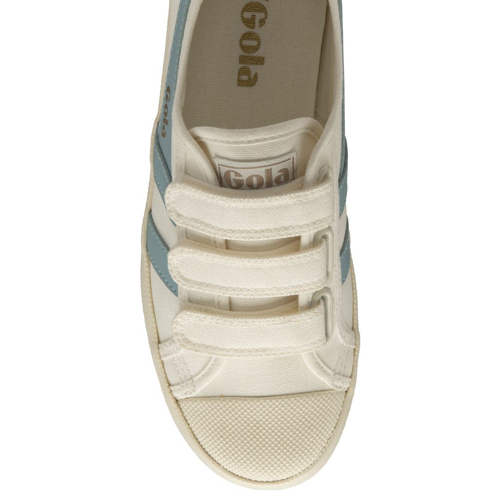 Gola Vegan Classics Coaster Strap Sneakers Hvite Blå Norge | HBDPOG-592