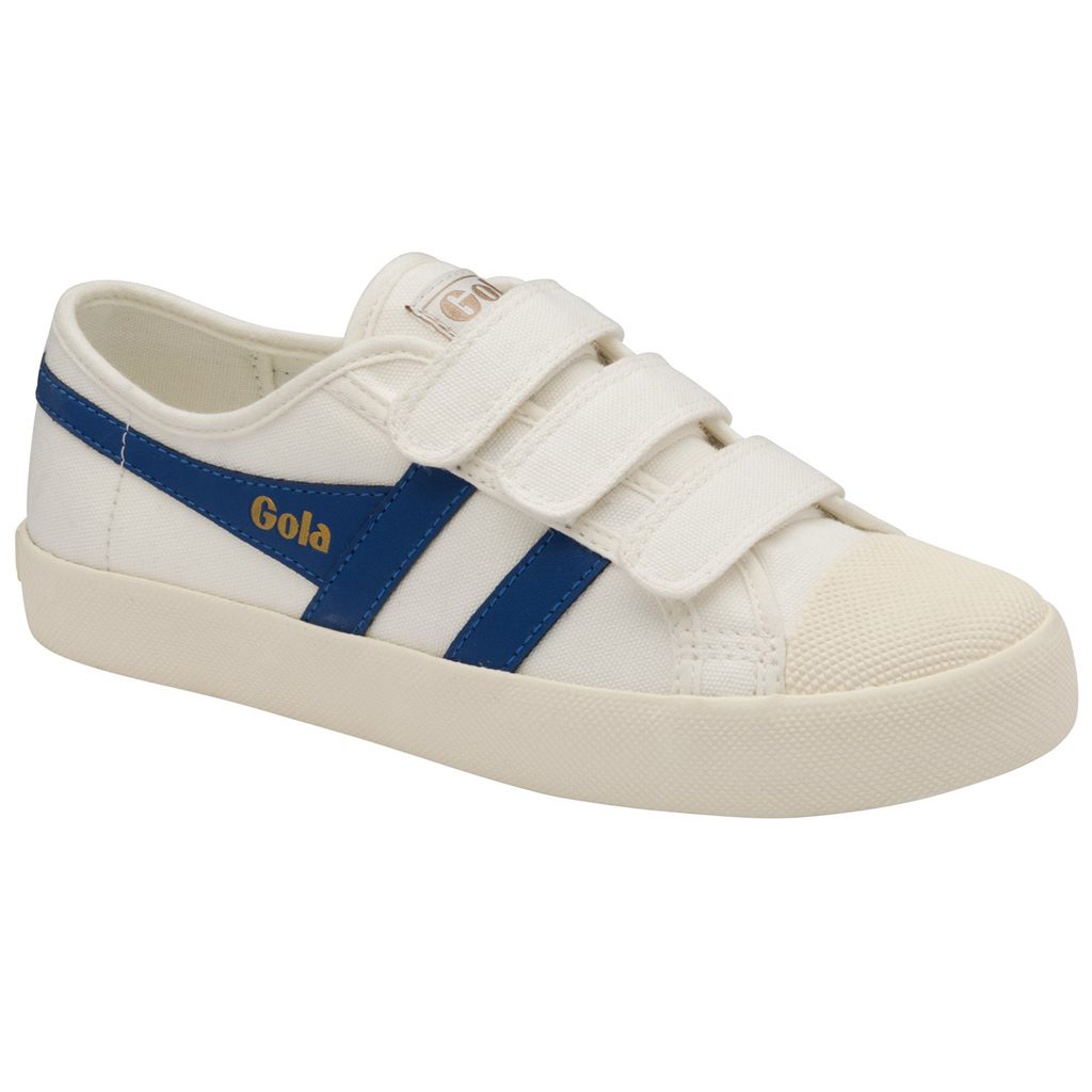 Gola Vegan Classics Coaster Strap Sneakers Hvite Blå Norge | ZWCESG-685