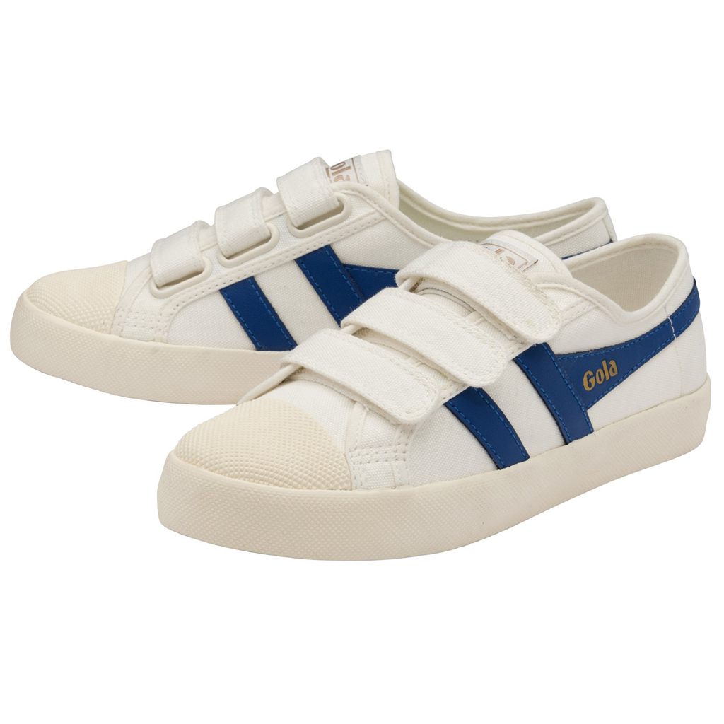 Gola Vegan Classics Coaster Strap Sneakers Hvite Blå Norge | ZWCESG-685