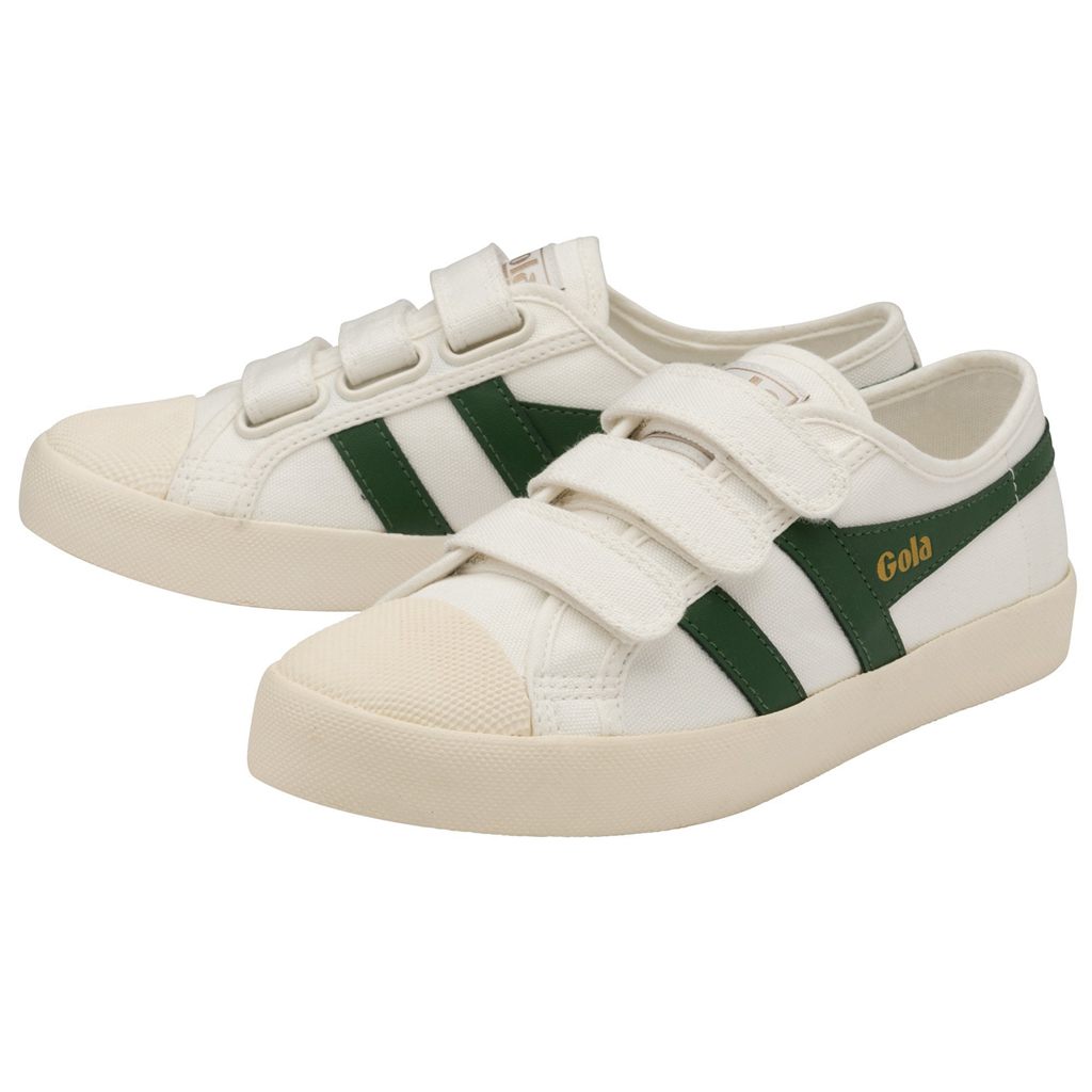 Gola Vegan Classics Coaster Strap Sneakers Hvite Mørke Grønn Norge | WOVZUE-804
