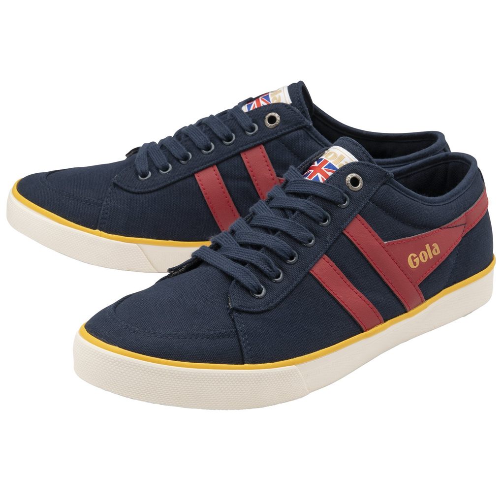 Gola Vegan Classics Comet Plimsoll Sneakers Marineblå Dyp Rød Norge | ZSCOUW-691