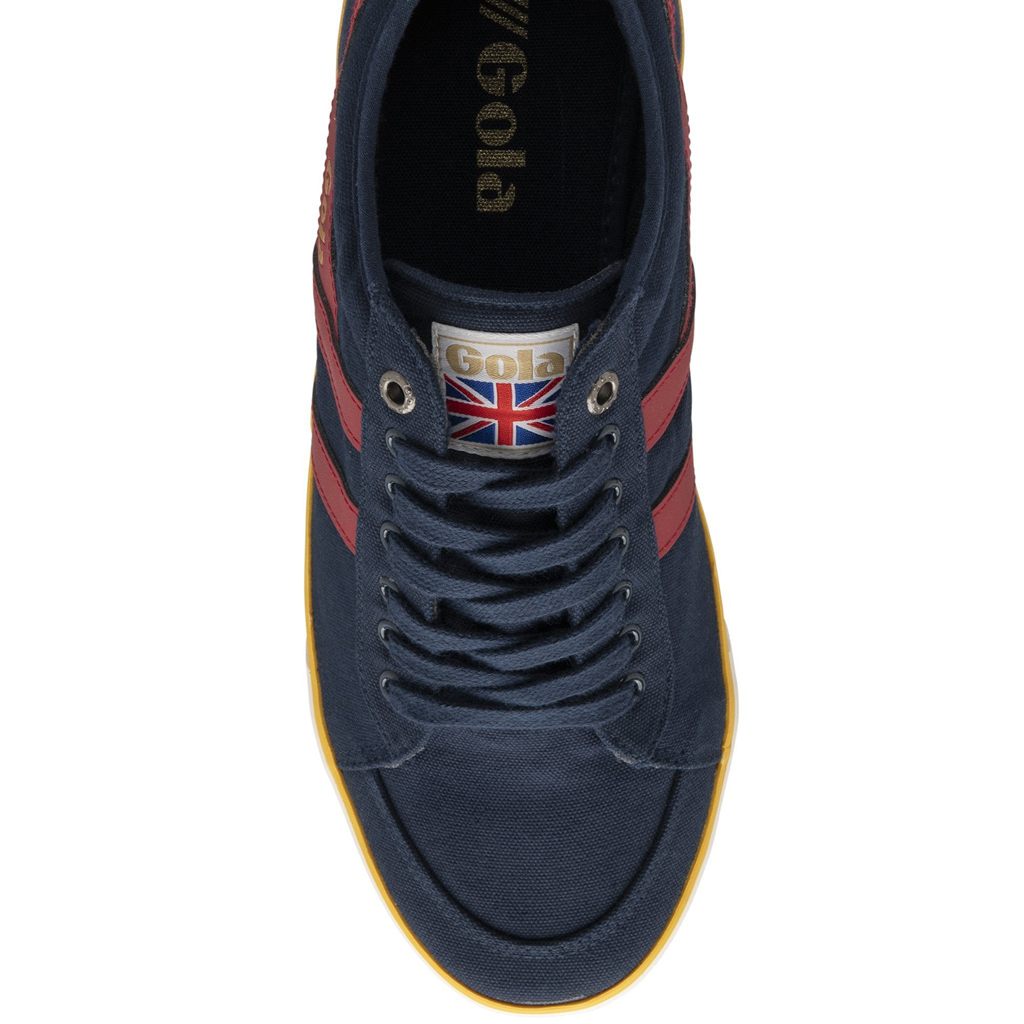 Gola Vegan Classics Comet Plimsoll Sneakers Marineblå Dyp Rød Norge | ZSCOUW-691