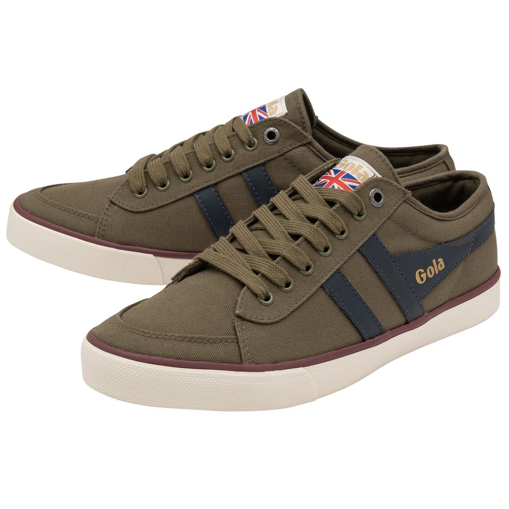 Gola Vegan Classics Comet Plimsoll Sneakers Khaki Marineblå Burgunder Norge | KNSAPQ-510