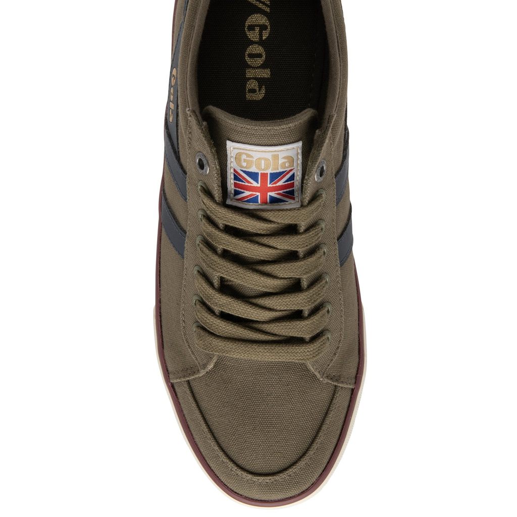 Gola Vegan Classics Comet Plimsoll Sneakers Khaki Marineblå Burgunder Norge | KNSAPQ-510