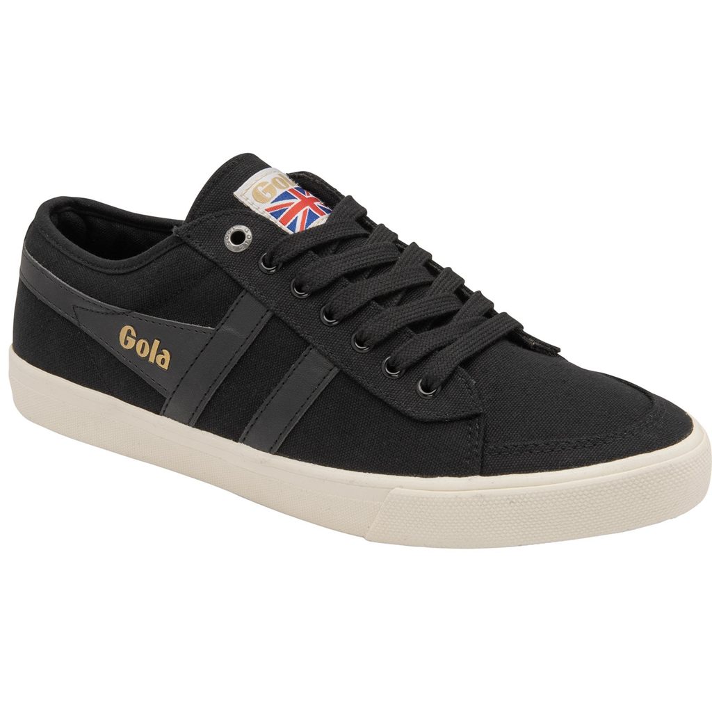 Gola Vegan Classics Comet Plimsoll Sneakers Svarte Svarte Hvite Norge | UAZKVR-035