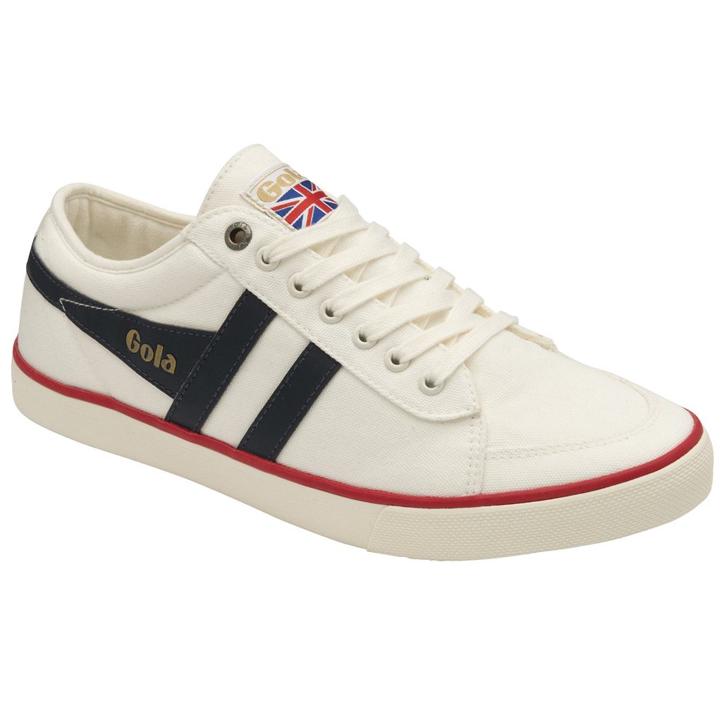 Gola Vegan Classics Comet Plimsoll Sneakers Hvite Marineblå Rød Norge | HWFJOM-568