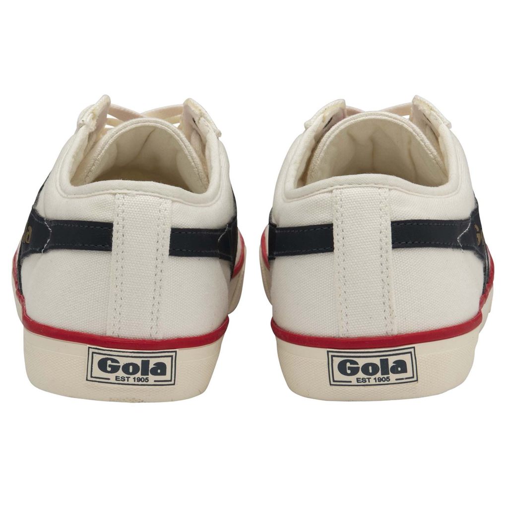 Gola Vegan Classics Comet Plimsoll Sneakers Hvite Marineblå Rød Norge | HWFJOM-568
