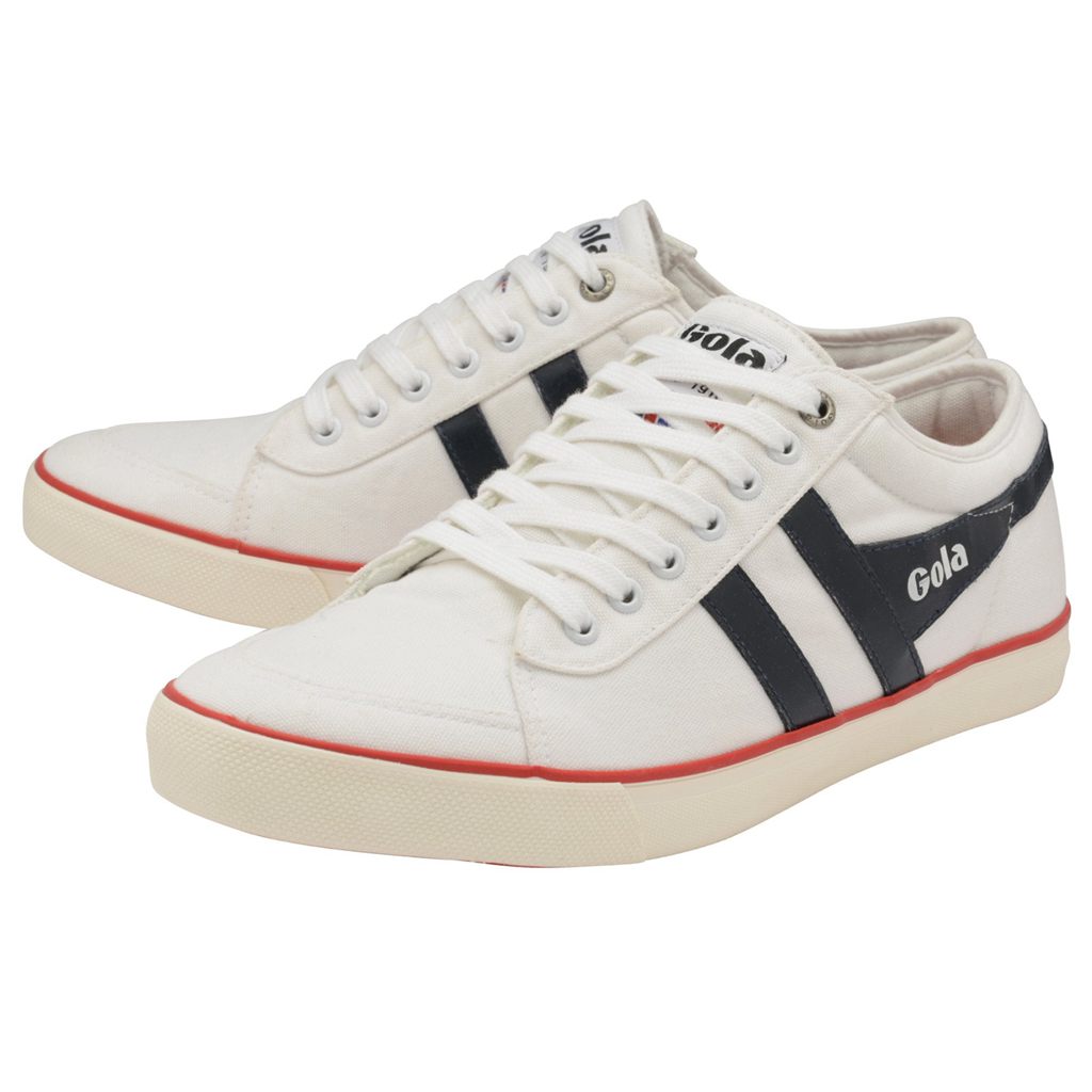 Gola Vegan Classics Comet Plimsoll Sneakers Hvite Marineblå Rød Norge | YIVXGO-280