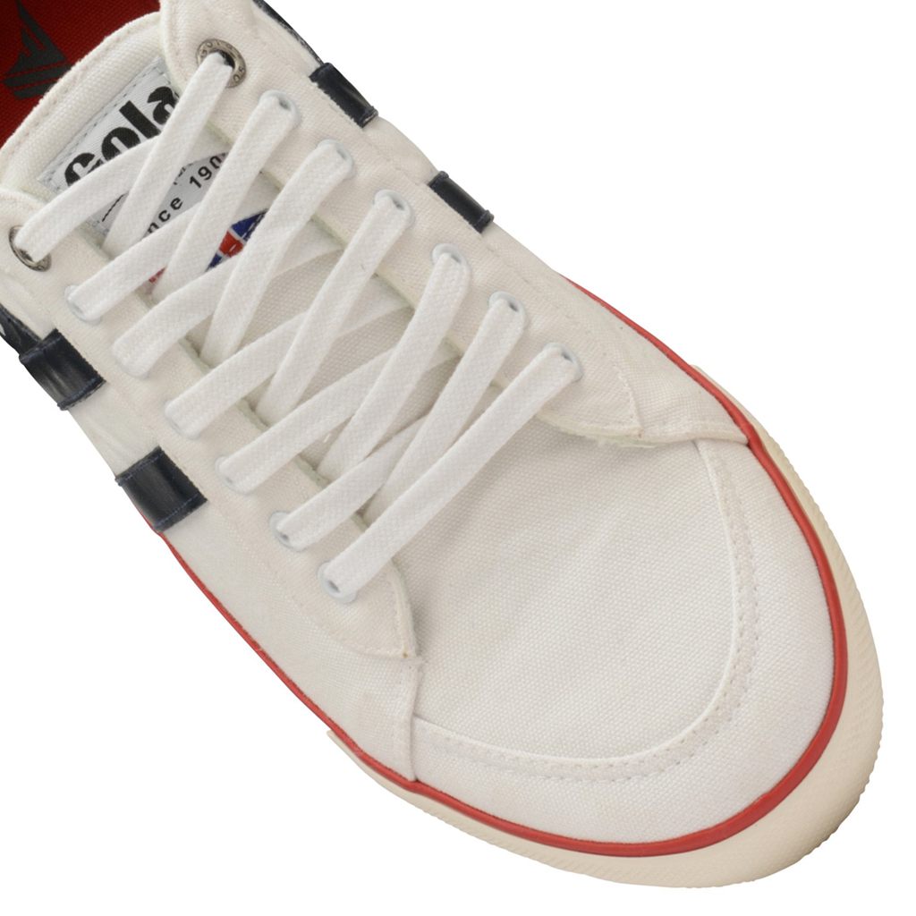Gola Vegan Classics Comet Plimsoll Sneakers Hvite Marineblå Rød Norge | YIVXGO-280