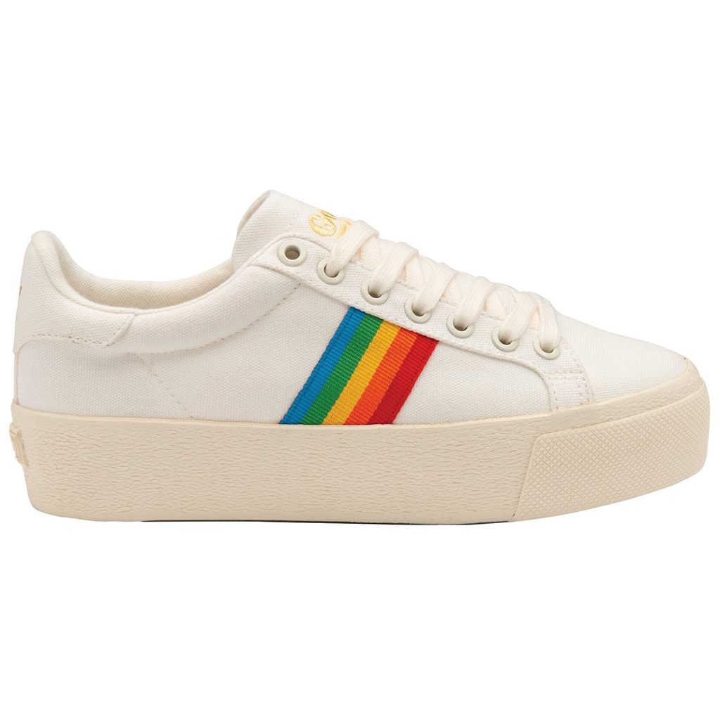 Gola Vegan Classics Orchid Platform Rainbow Shoes Hvite Norge | NWBOJR-497