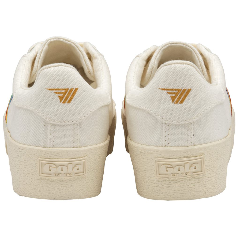 Gola Vegan Classics Orchid Platform Rainbow Shoes Hvite Norge | NWBOJR-497