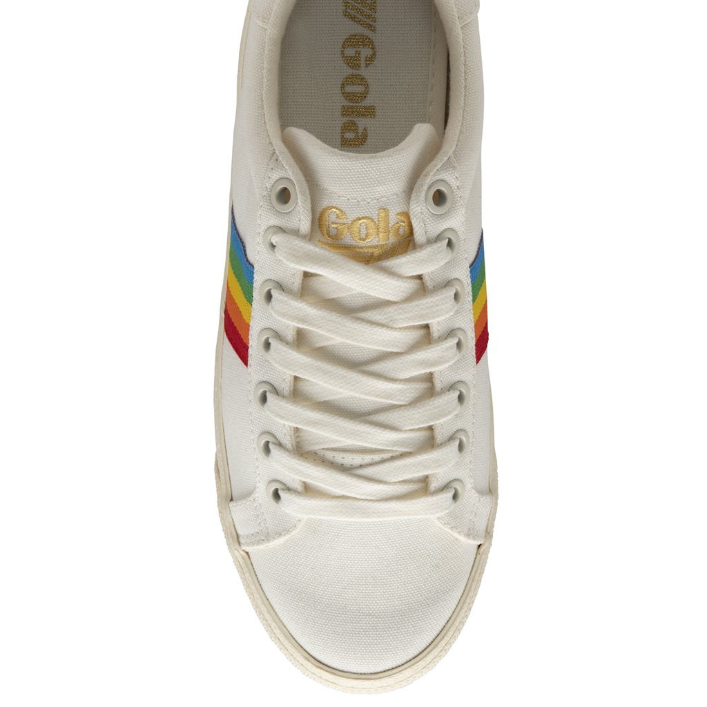 Gola Vegan Classics Orchid Platform Rainbow Shoes Hvite Norge | NWBOJR-497