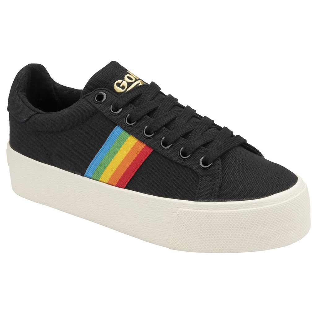 Gola Vegan Classics Orchid Platform Rainbow Shoes Svarte Norge | UOTFHK-427
