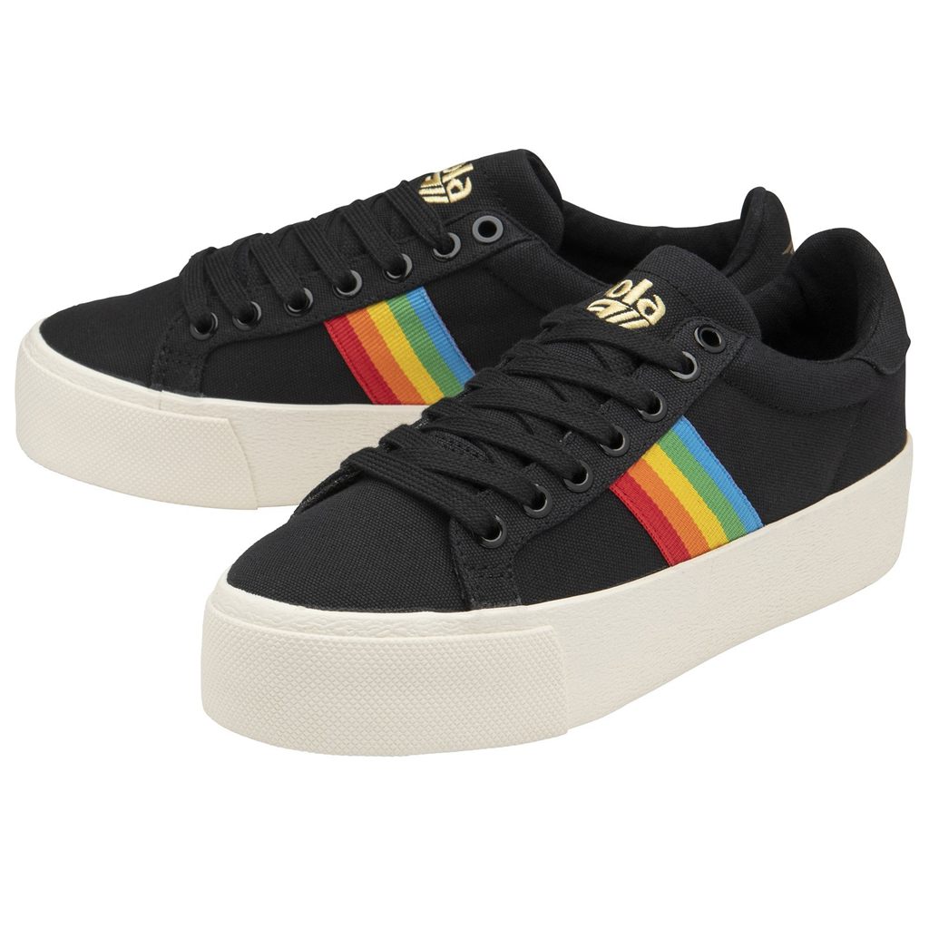 Gola Vegan Classics Orchid Platform Rainbow Shoes Svarte Norge | UOTFHK-427