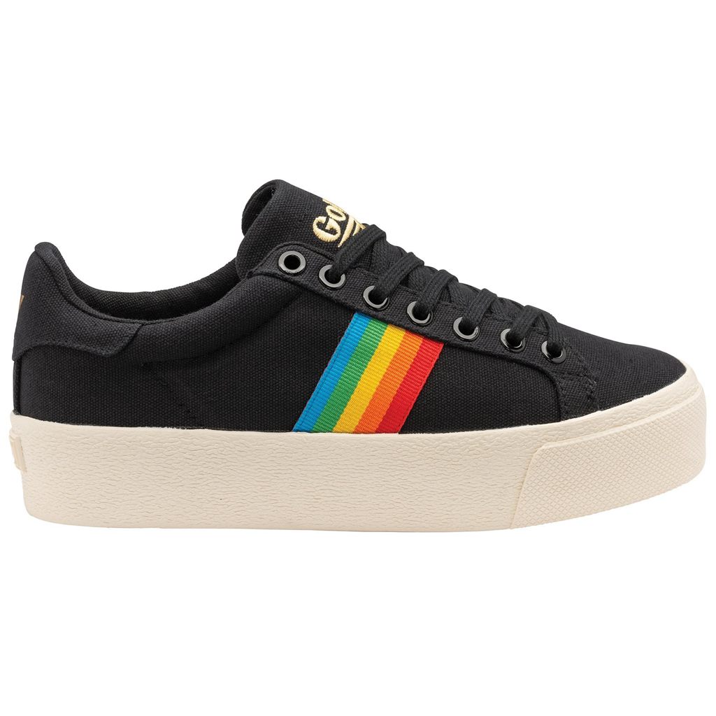 Gola Vegan Classics Orchid Platform Rainbow Shoes Svarte Norge | UOTFHK-427