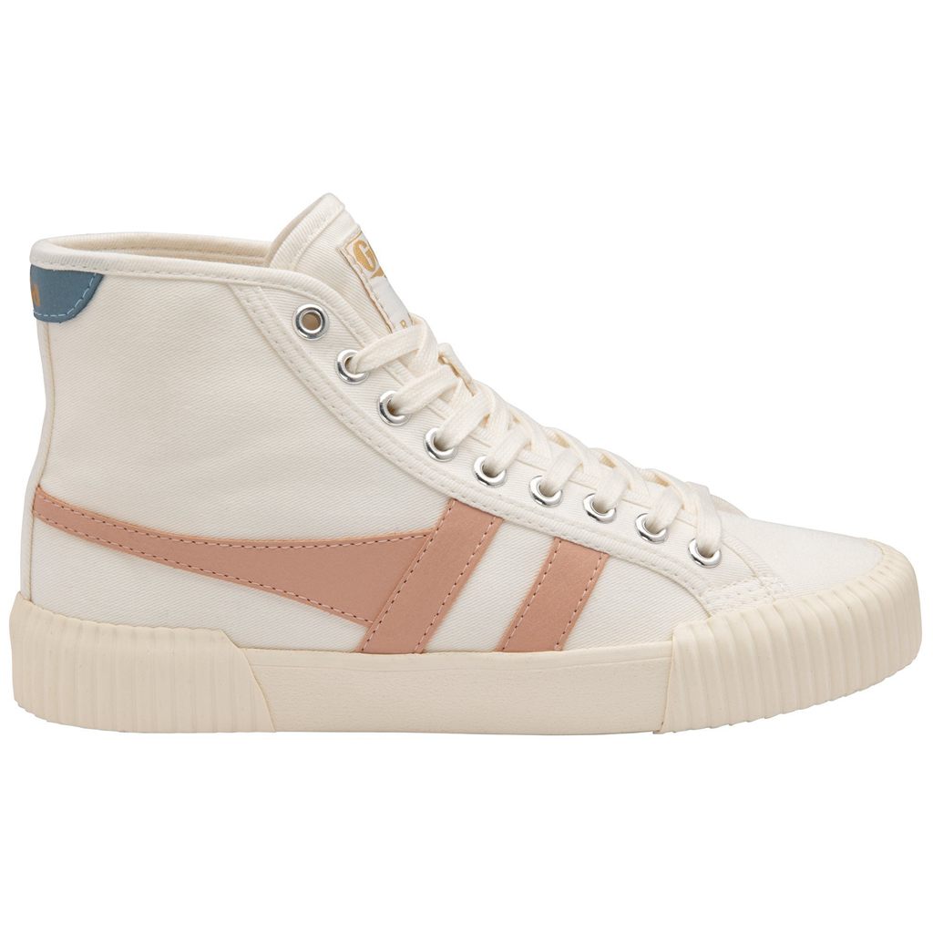 Gola Vegan Classics Rally High Plimsoll Sneakers Hvite Rosa Norge | AQRSNZ-163