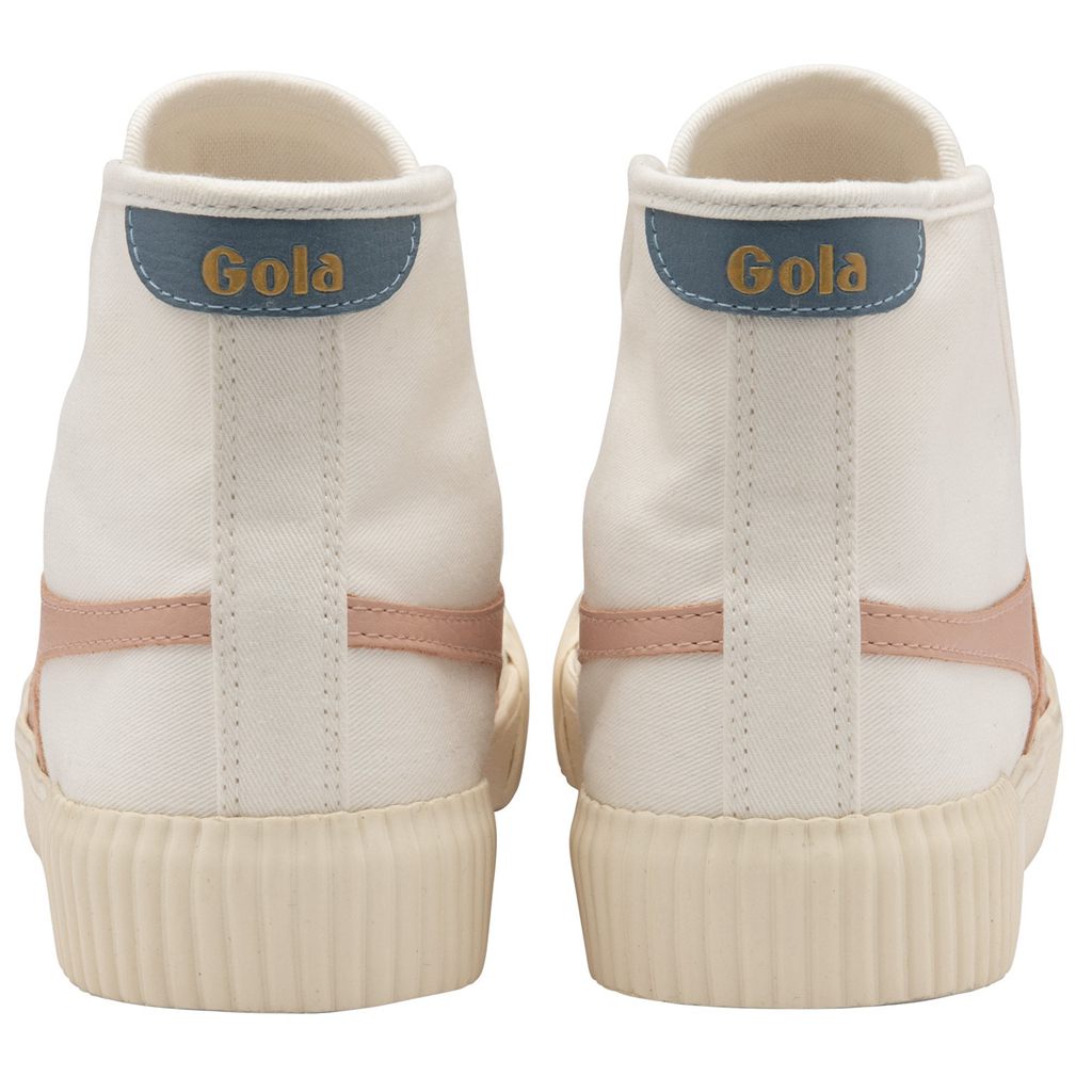 Gola Vegan Classics Rally High Plimsoll Sneakers Hvite Rosa Norge | AQRSNZ-163