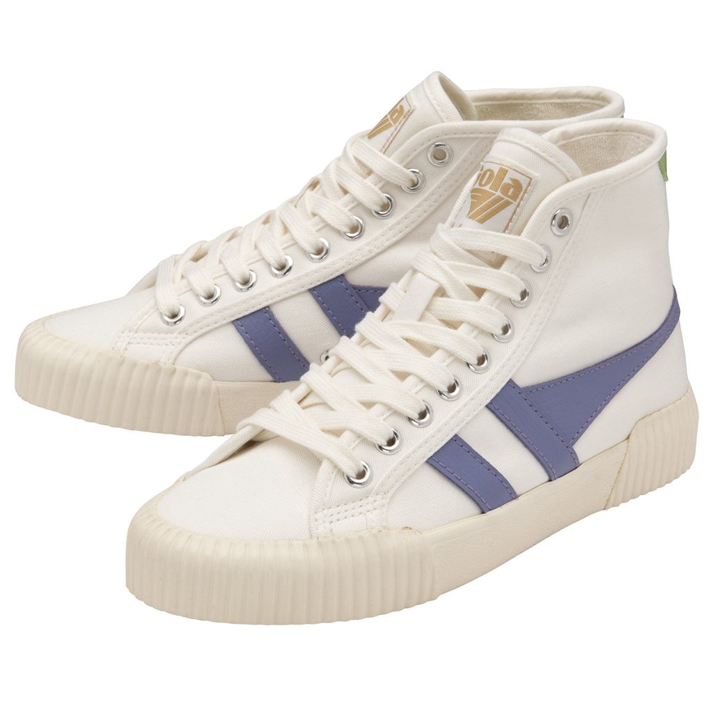 Gola Vegan Classics Rally High Plimsoll Sneakers Hvite Lavendel Grønn Norge | UHAETK-675