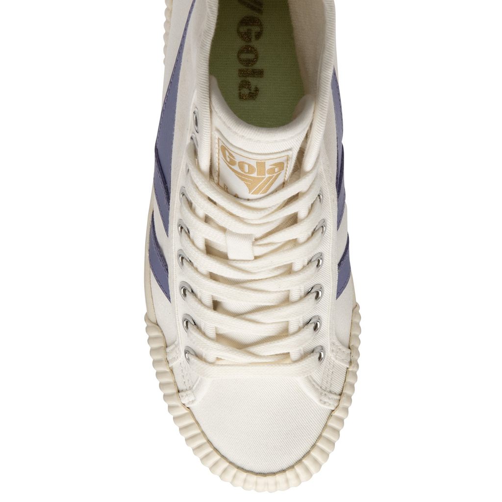 Gola Vegan Classics Rally High Plimsoll Sneakers Hvite Lavendel Grønn Norge | UHAETK-675