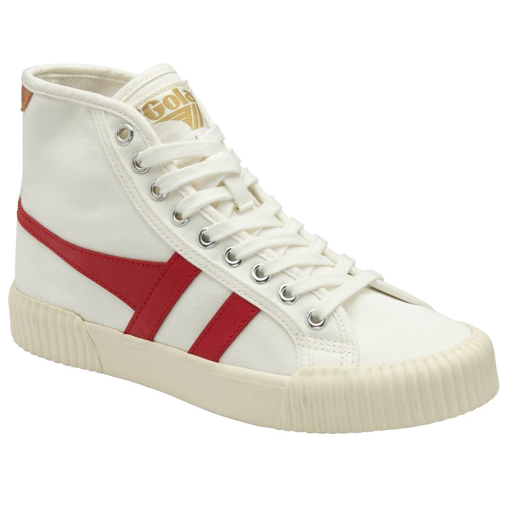 Gola Vegan Classics Rally High Plimsoll Sneakers Hvite Rød Aprikos Norge | FLIJUV-851