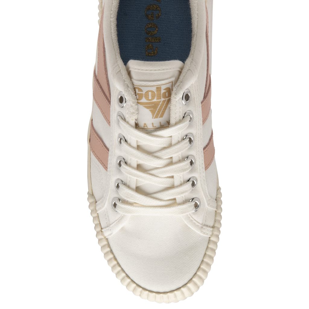 Gola Vegan Classics Rally Plimsoll Sneakers Hvite Rosa Norge | OLMVDS-129