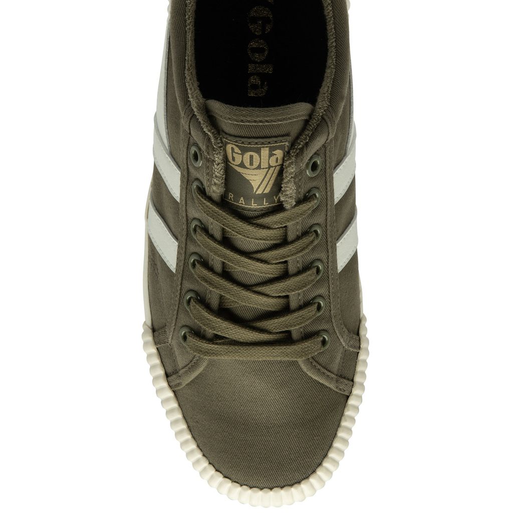 Gola Vegan Classics Rally Plimsoll Sneakers Khaki Hvite Svarte Norge | ZCFRUI-681