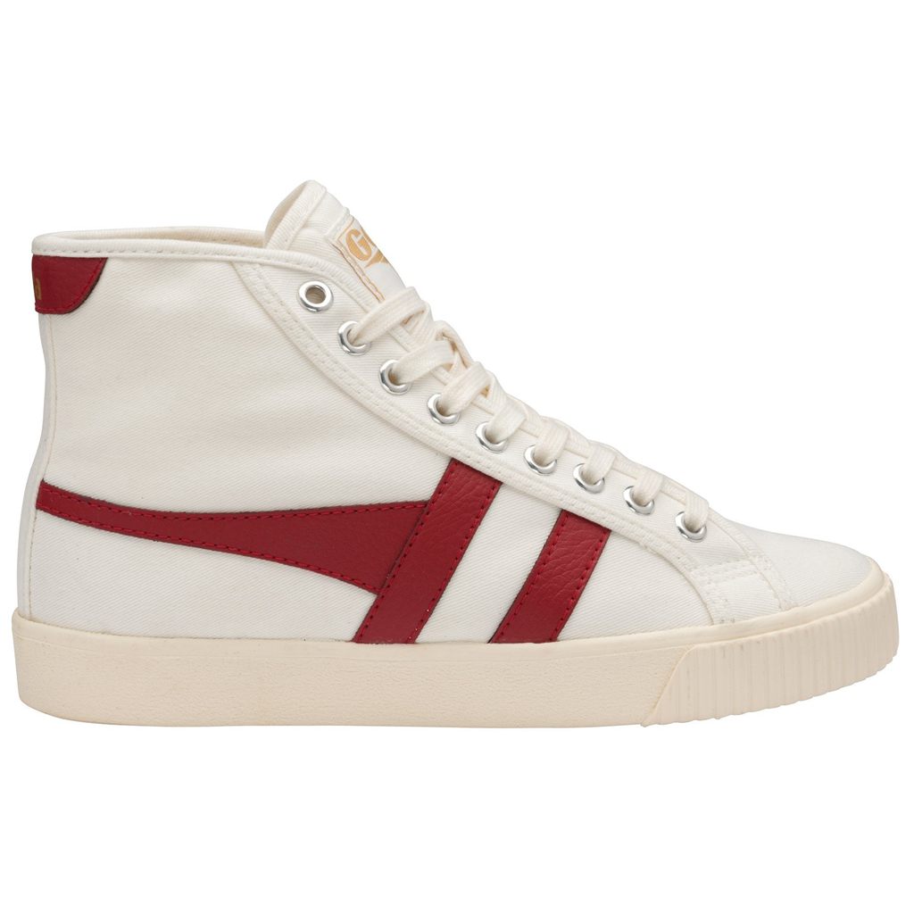 Gola Vegan Classics Tennis Mark Cox High Sneakers Hvite Dyp Rød Norge | BVRIWG-472