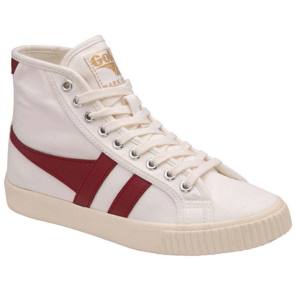 Gola Vegan Classics Tennis Mark Cox High Sneakers Hvite Dyp Rød Norge | BVRIWG-472