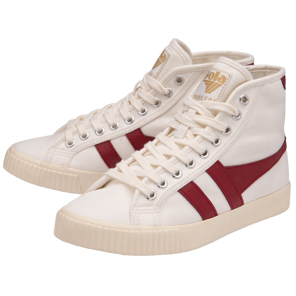 Gola Vegan Classics Tennis Mark Cox High Sneakers Hvite Dyp Rød Norge | BVRIWG-472