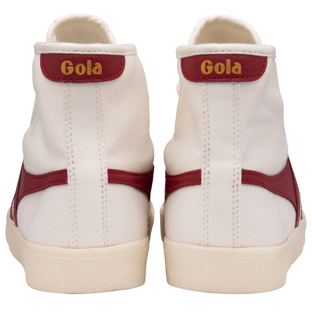 Gola Vegan Classics Tennis Mark Cox High Sneakers Hvite Dyp Rød Norge | BVRIWG-472