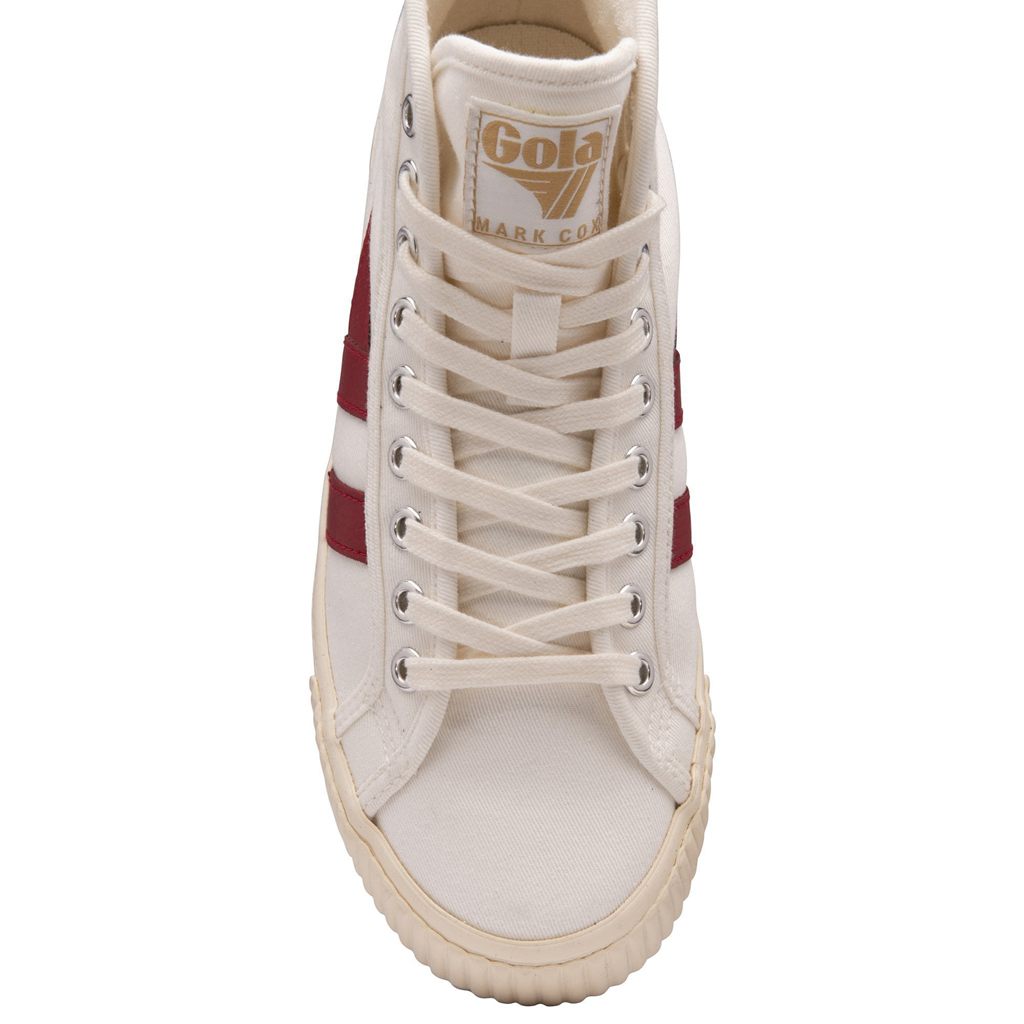 Gola Vegan Classics Tennis Mark Cox High Sneakers Hvite Dyp Rød Norge | BVRIWG-472