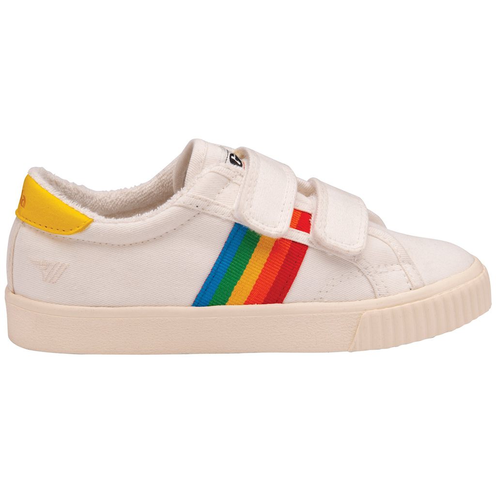 Gola Vegan Classics Tennis Mark Cox Rainbow Strap Shoes Hvite Norge | TRIZXS-851