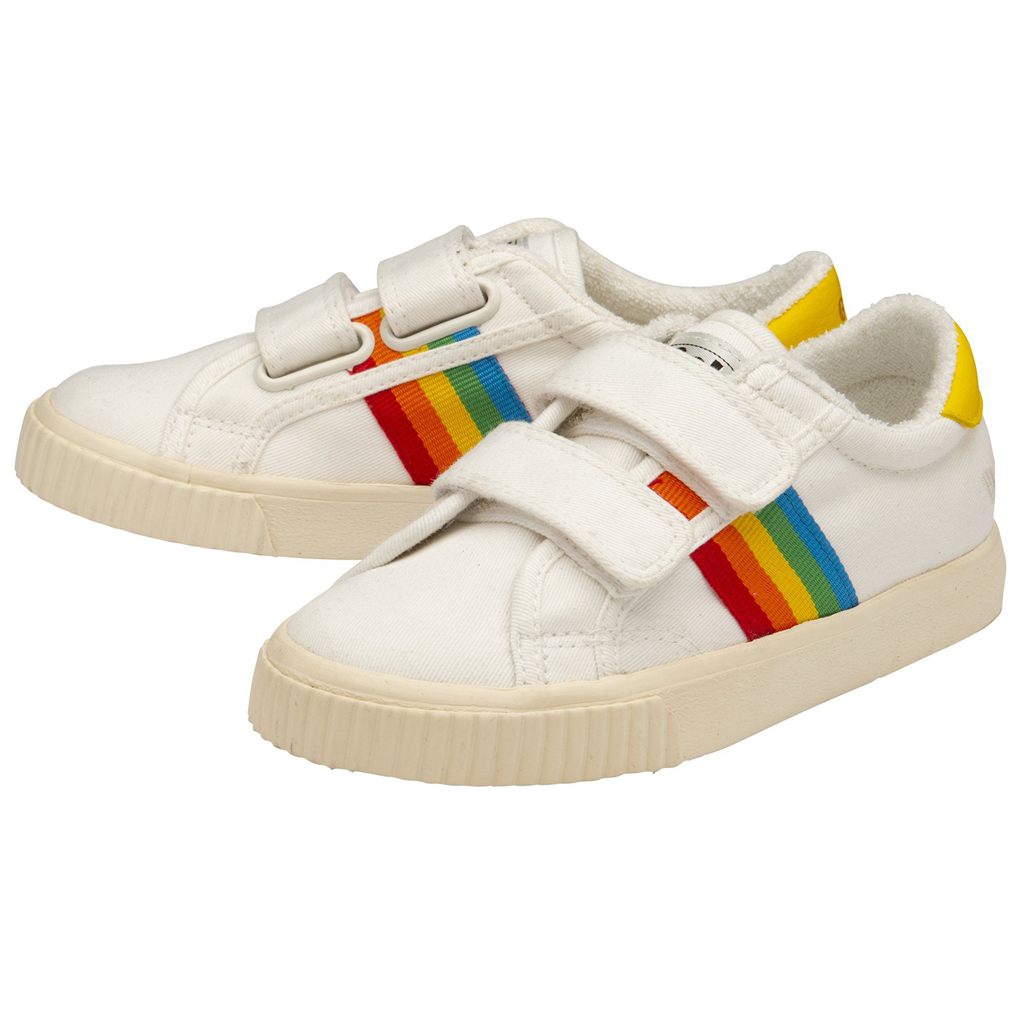 Gola Vegan Classics Tennis Mark Cox Rainbow Strap Shoes Hvite Norge | TRIZXS-851