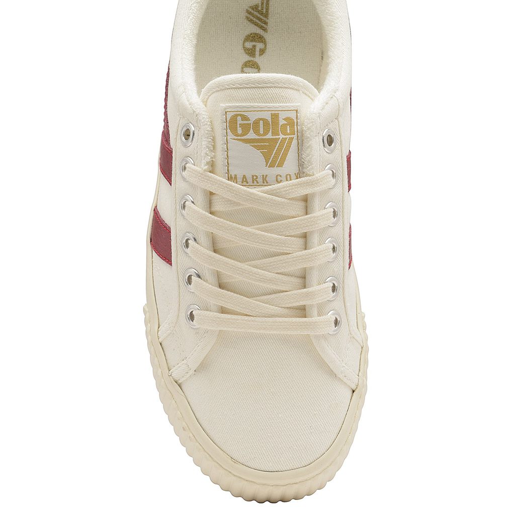 Gola Vegan Classics Tennis Mark Cox Sneakers Hvite Dyp Rød Norge | QBUAOS-849